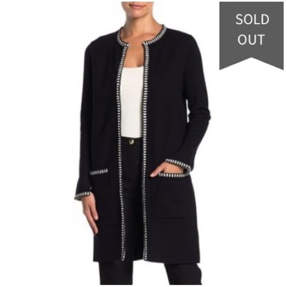 GREAT CONDITION WOMEN Magaschoni Long Sleeve Open Front Cardigan Plus Size 1X ca - Picture 2 of 11